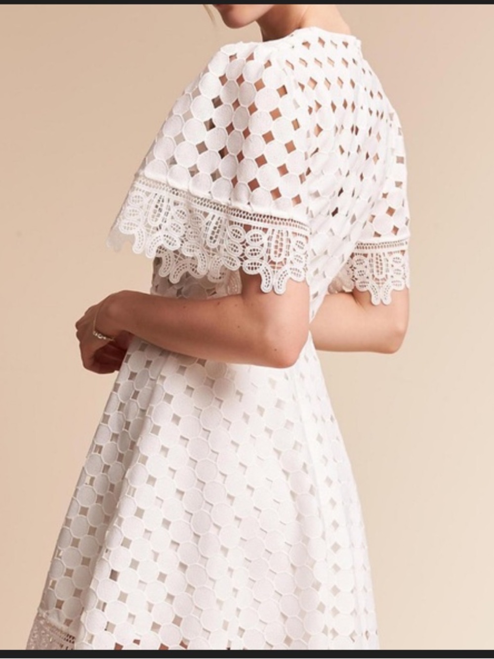 BHLDN White Eyelet Lace Mini Dress - Picture 7 of 7